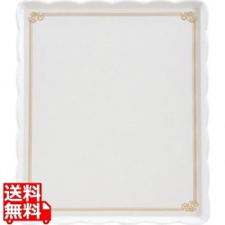 ウェーブメラミンケーキトレー(金唐草)YO-3035-G 写真1