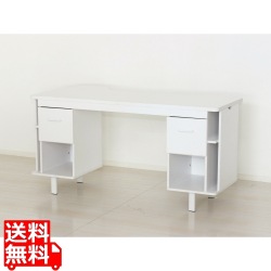 ネイルデスクW1400 対面式 大容量 収納 店舗向け 両袖デスク ネイル専用デスク ネイリスト向け 写真1