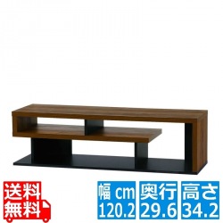 テレビ台 白井産業 ローボード テレビボード 収納 リビング 50V型対応 大型 シック シンプル 幅120cm 高さ約34cm ダークブラウン ヴォルデバ 写真1