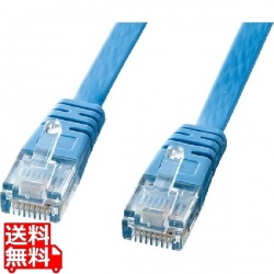 カテゴリ6フラットケーブル15m(ライトブルー) 写真1