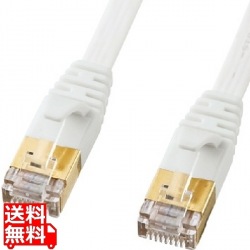 CAT7ウルトラフラットLANケーブル(15m、ホワイト) 写真1