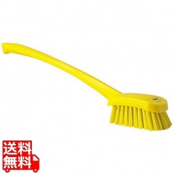 ヴァイカン 長柄ハンドル付ブラシ ハード 4186 イエロー 業務用 写真1