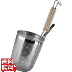 18-8 パンチング木柄丸底うどんてぼ 大 業務用 写真1