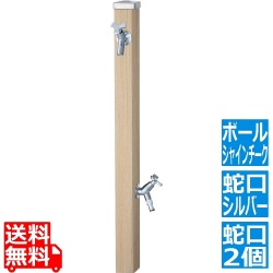 スプレスタンド60 左右仕様 シャインチーク 蛇口2個セット シルバー 写真1