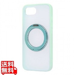 iPhone 16e/ハイブリッドケースシルキーマット磁充対応リング付/青 写真1