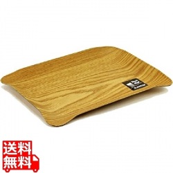 木目樹脂サービストレイ ナチュラル 大 写真1