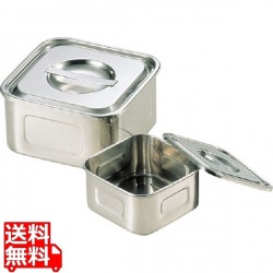 18-8普及型 浅型角キッチンポット 18cm 業務用 写真1