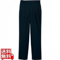 ツータックパンツ(男性用)KP001M-7 黒 LL 写真1