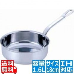 SAパワー・デンジ ソテーパン(蓋無) 18cm ※ IH対応 IH (100V/200V)とガス火対応 写真1