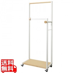 ハンガーラック 幅60 高さ145 HS-620R ホワイト 宮武製作所 | 収納 キャスター付き 写真1