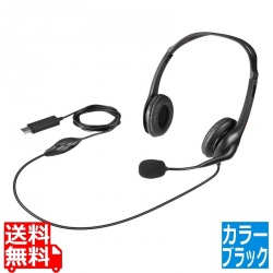 PCヘッドセット USB接続 ノイズキャンセリングマイク搭載 ブラック 写真1