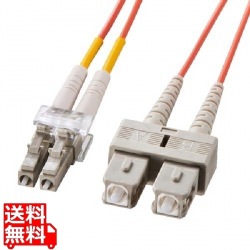 メガネ型光ファイバケーブル(マルチ50μm、LC×2-SC×2、5m) 写真1