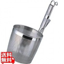 18-8 パイプ柄パンチング底平煮ざる L 業務用 写真1