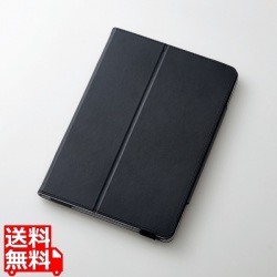 iPad 10.2 2019年モデル/フラップケース/ソフトレザー/2アングル/軽量/ブラック 写真1