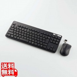 キーボード ワイヤレス マウス付 無線 USB 抗菌 薄型 ミニキーボード ワイヤレスキーボード メンブレン式 ブラック 写真1