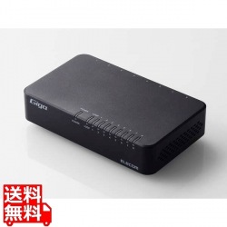 Giga対応スイッチングHub/8ポート/プラスチック筐体/磁石付き/電源外付モデル/ブラック 写真1