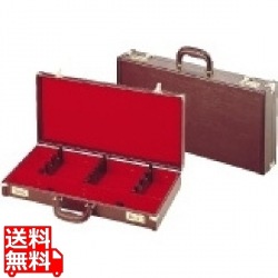 レザー張り庖丁ケース(ダイヤル式) 和食用 茶 7丁入 写真1