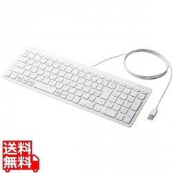 有線コンパクトキーボード/パンタグラフ式/薄型/ホワイト 写真1