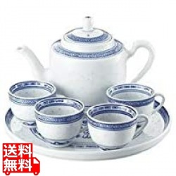 ホタル陶器 6斗大茶具 トレー直径263mm急須750cc 写真1