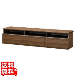 テレビ台 白井産業 75V型対応 テレビボード ローボード 収納 扉付き 配線 リビング 組立簡単 約幅180cm 高さ40cm ダークブラウン ティレスタ3 TL3-4018HDK 写真1