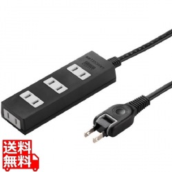 サンワサプライ 火災予防タップ ブラック 4個口 2m TAP-TSH42BKN2 写真1