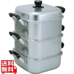 アルマイト角型蒸器 26cm 二重 写真1