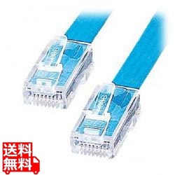 UTPエンハンスドカテゴリ5より線フラットケーブル(ライトブルー・10m) 写真1