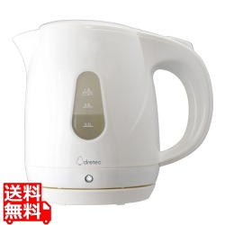 ドリテック 電気ケトル プロム 1L PO-160 ホワイト 写真1