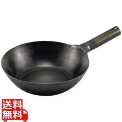 山田 鉄中華片手鍋 33cm 底平型 IH用(板厚2.3mm)サビ止め有 写真1