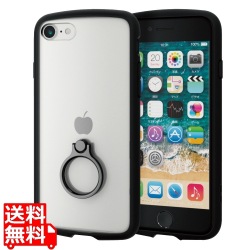 iPhone SE 第3世代/SE 第2世代/8/7 用 ケース カバー ハイブリッド TOUGH SLIM LITE リング付き 耐衝撃 軽量 薄型 フレームカラー 背面クリア ブラック 写真1