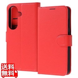 Galaxy S26 手帳型レザーケース シンプル マグネット / 赤 写真1