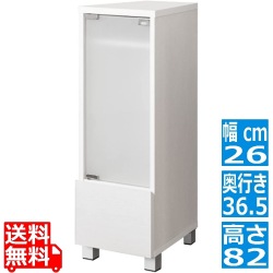 ゲーム機ラック 幅26 高さ82 GRK-003 ホワイト 宮武製作所 | ガラス扉 写真1