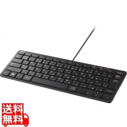 USB接続 有線コンパクトキーボード ブラック 写真1