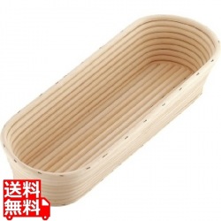 Murano(ムラノ)籐製醗酵カゴ 小判型 ロング 業務用 写真1