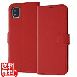 かんたんスマホ3 耐衝撃 手帳 マグネット ルーペ付/レッド 写真1