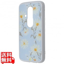 らくスマF-53E LS花柄衝撃吸収バンパーHBケース/花柄_ブルー 写真1