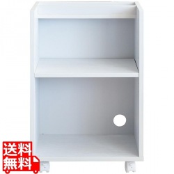 ラック  幅40 高さ61 DSR-001 ホワイト 宮武製作所 | 本 ファイル 収納 リビング キャスター付き 写真1