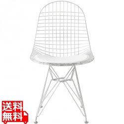 ワイヤーチェア 座面高46 合成皮革 PCK-019N ホワイト 宮武製作所 写真1
