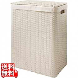 ラック チェスト ランドリー ラタン 軽量 幅38 高さ50 RB-380 アイボリー 宮武製作所 | キャスター付き スリム 写真1