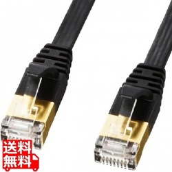 CAT7ウルトラフラットLANケーブル(10m、ブラック) 写真1