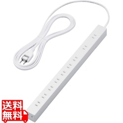 法人向け10口タップ/2P/3m/マグネット付き/ホワイト 写真1