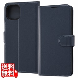 iPhone 13 手帳 シンプル マグネット/ダークネイビー 写真1