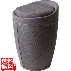 収納スツール 座面高46 合成皮革 CH-K100F ダークグレー 宮武製作所 | ラウンドフォルム 写真1
