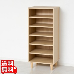 シューズボックス 6段 約12足分 下駄箱 靴入れ シューズラック 脚付き 玄関収納 幅45cm 高さ104.5cm 奥行き36cm 天然木 稼働棚3枚 固定棚2ヶ所 写真1