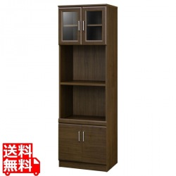 レンジ台 食器棚 白井産業 幅57cm 高さ181cm ダークブラウン スライド棚 コンセント付 キッチン 家電 収納 シンプル キッチン収納 ベアルモ BRM-1855SLBR 写真1