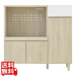 レンジボード レンジ台 キッチンキャビネット キッチンカウンター 作業台 幅90 高さ90 スライド 収納 引出し収納 引出し ＜ヘルムレンジボード＞ 写真1