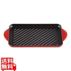 ル･クルーゼ グリル･レクタンギュラー 32cm チェリーレッド 20202320600460 写真1