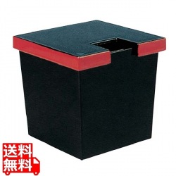 ガリ入れ 角 黒渕朱(トング別)ABS樹脂 写真1
