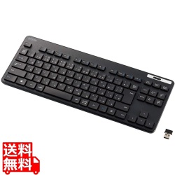 キーボード ワイヤレス 無線 USB 抗菌 薄型 ミニキーボード ワイヤレスキーボード メンブレン式 ブラック 写真1
