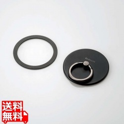 マグネットスマホリング/薄型/メタルプレート付属/ブラック 写真1